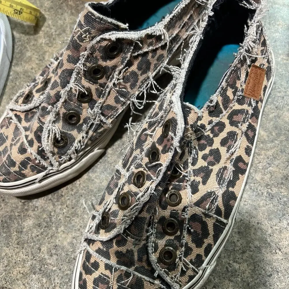 Blowfish Malibu Leopard Print Canvas Sneakers, Women’s 7.5